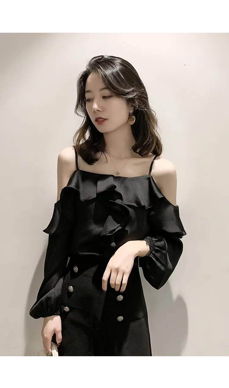 women's long sleeve off the shoulder top