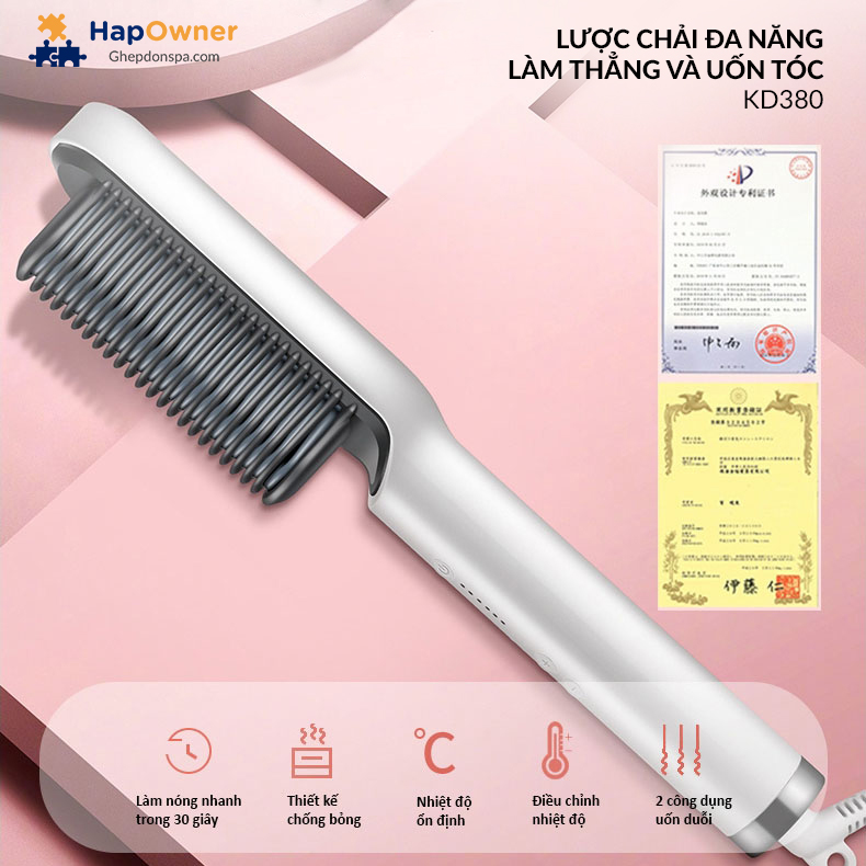 [Mới 2022] Lược Điện Chải Tóc Siêu Thẳng -STRAIGHT COMB - Uốn Tóc Tạo Kiểu Chuyên Nghiệp - Bảo Vệ Tóc Không Gây Xơ Rối - 5 Mức Nhiệt Thông Minh Dễ Dàng Điều Chỉnh