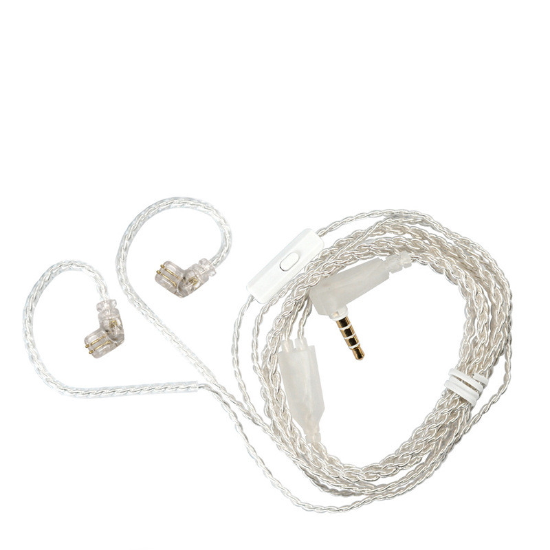 Cáp tai nghe kz cáp nâng cấp mạ bạc tai nghe chân cắm 0.75 mạ vàng tiêu chuẩn có mic cho kz zax asx zsx v90s zsn pro x cho kz edx edxpro zes zex pro zsn pro zsx cra