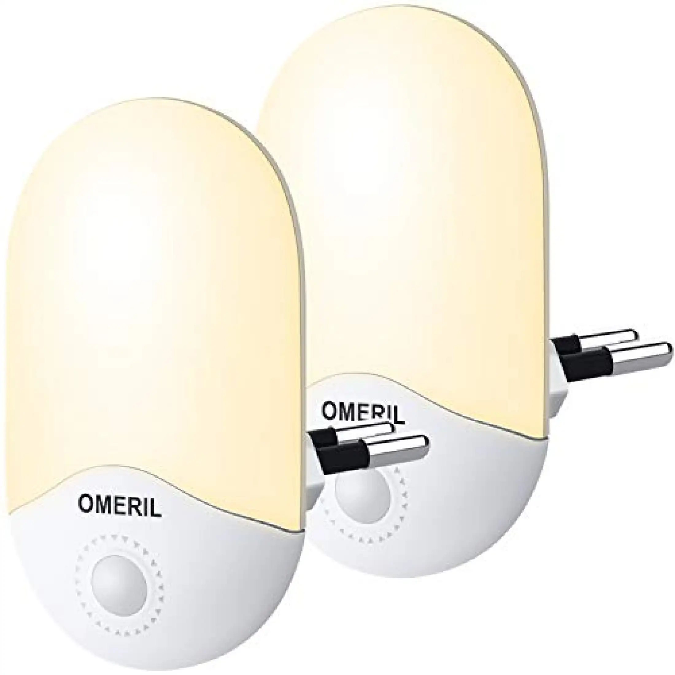 Omeril Ld068 Wh Led Night Light 2 Pack Night Lights Plug In Walls With Dusk To Dawn Photocell Sensor 0 5w Energy Saving Warm White Plug In Night Lighting For Kids Children Bedroom Hallway Etc