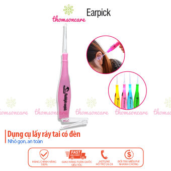 Dụng cụ lấy ráy tai có đèn cho bé, soi ngoáy tai có đèn cho cả trẻ nhỏ và người lớn, kèm nhíp gắp