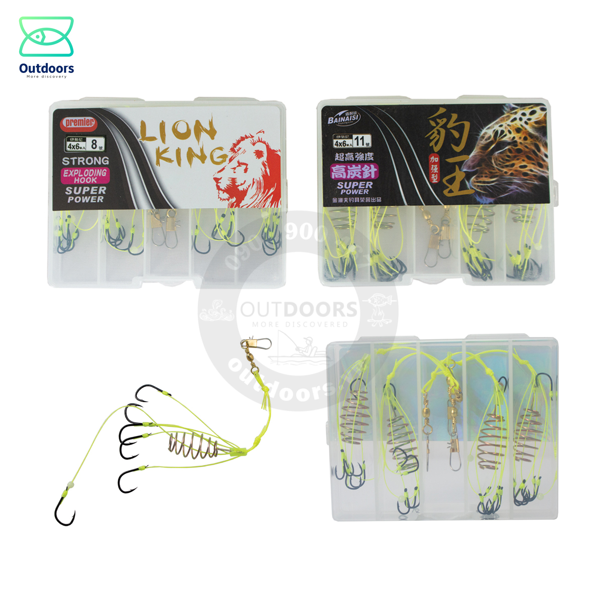 [HCM]Hộp 4 lưỡi lăng xê Lion King/ lưỡi lancer câu cá