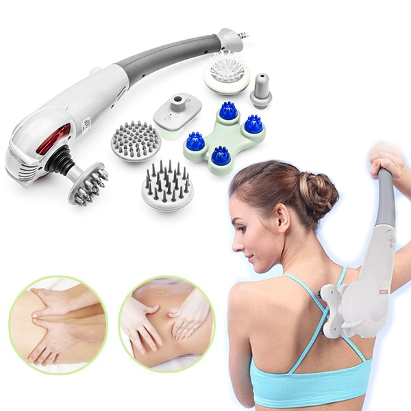 Máy massage cầm tay điện máy đấm lưng massage xoa bóp 7 đầu MÁY massage hồng ngoại nhiệt 7 đầu xua tan nhức mỏi thư gian dây cơ BH 12 tháng lỗi 1 đổi 1