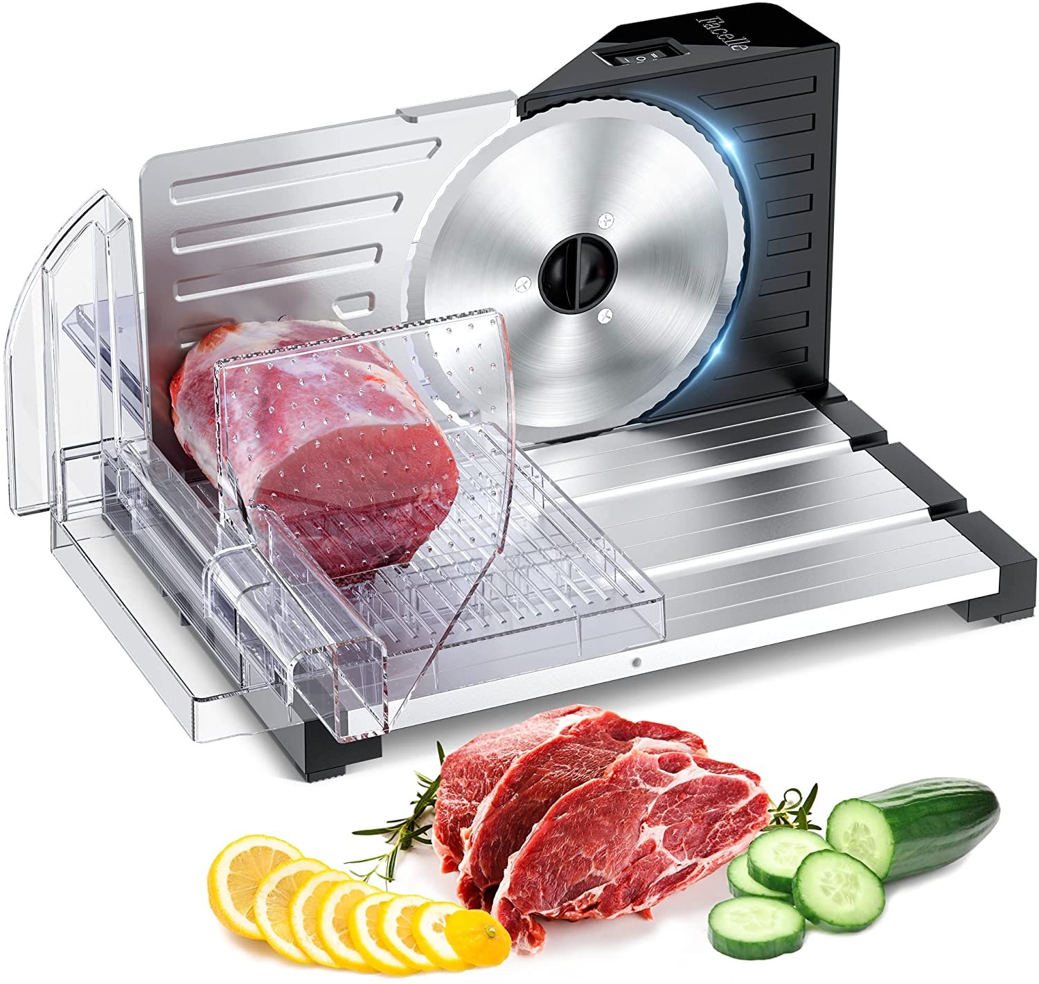 Máy thái thịt cao cấp ZURIO- thái thịt đông lạnh, thịt chín , thái rau cho nhà hàng, gia đình tiện lợi- Bảo hành 1 năm