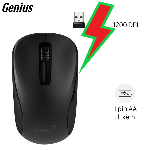 Chuột không dây Genius NX 7005 Đen