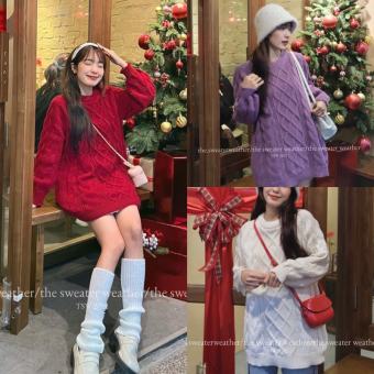 Áo len vặn thừng cổ tròn oversize mã AolenQC2864