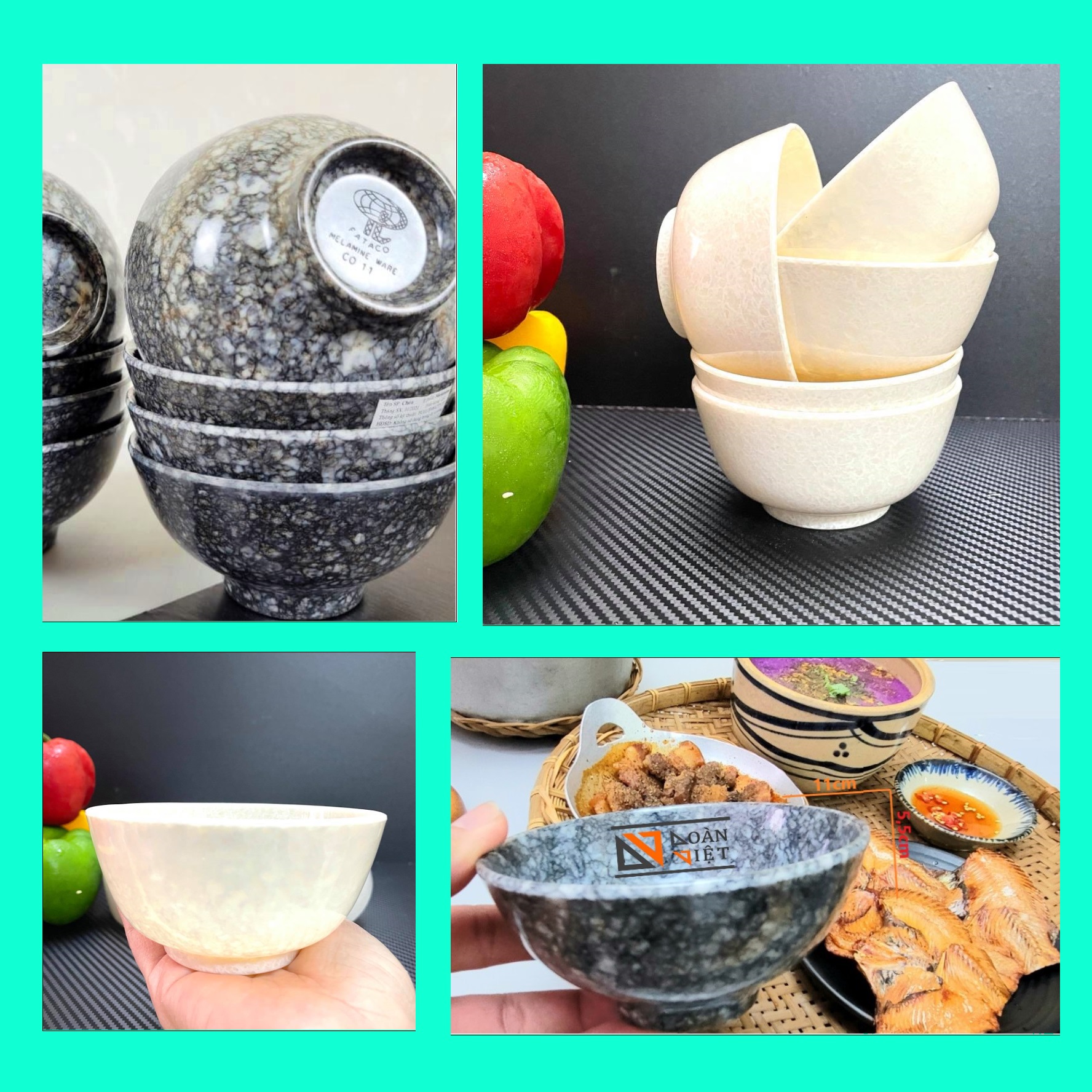 Chén cơm vân đá nhựa melamine. tô bát chén chè với combo 2/ 5/ 10 chén. cam kết đạt quatest3, eurofins, quacert, sgs. cam kết hàng việt nam chất lượng cao