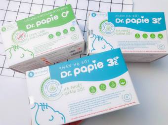 Khăn Lau Hạ Sốt Dr Papie Cho Bé, Hạ Nhiệt Giảm Sốt Ngắn Ngừa Co Giật Hộp 25 Tờ