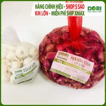 Combo#3 Hành tím Lý Sơn Dori 1kg và Tỏi Lý Sơn Dori 250g Cam kết xuất xứ Lý Sơn