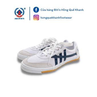 Giày vải Asia sọc xanh/đỏ, giày bata trắng học sinh Asia CSH03