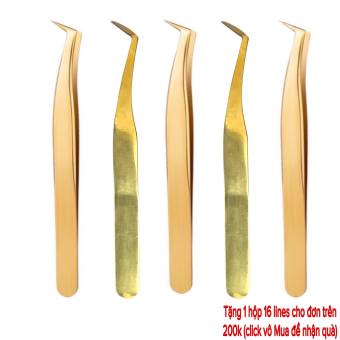 Nhíp nối mi vàng mũi nhám cao cấp dùng gắp volume (dụng cụ nối mi)