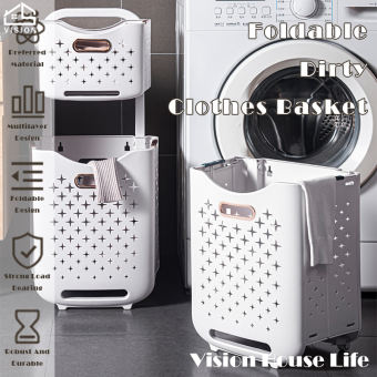 Vision Giỏ Đựng Quần Áo Bẩn Có Xe Đẩy 1/2 Tầng Giỏ Đựng Quần Áo Bẩn Có Thể Gấp Gọn Trong Gia Đình Giỏ Đựng Đồ Rỗng Đa Năng Trong Phòng Tắm Giỏ Sắp Xếp Đựng Quần Áo Sức Chứa Lớn