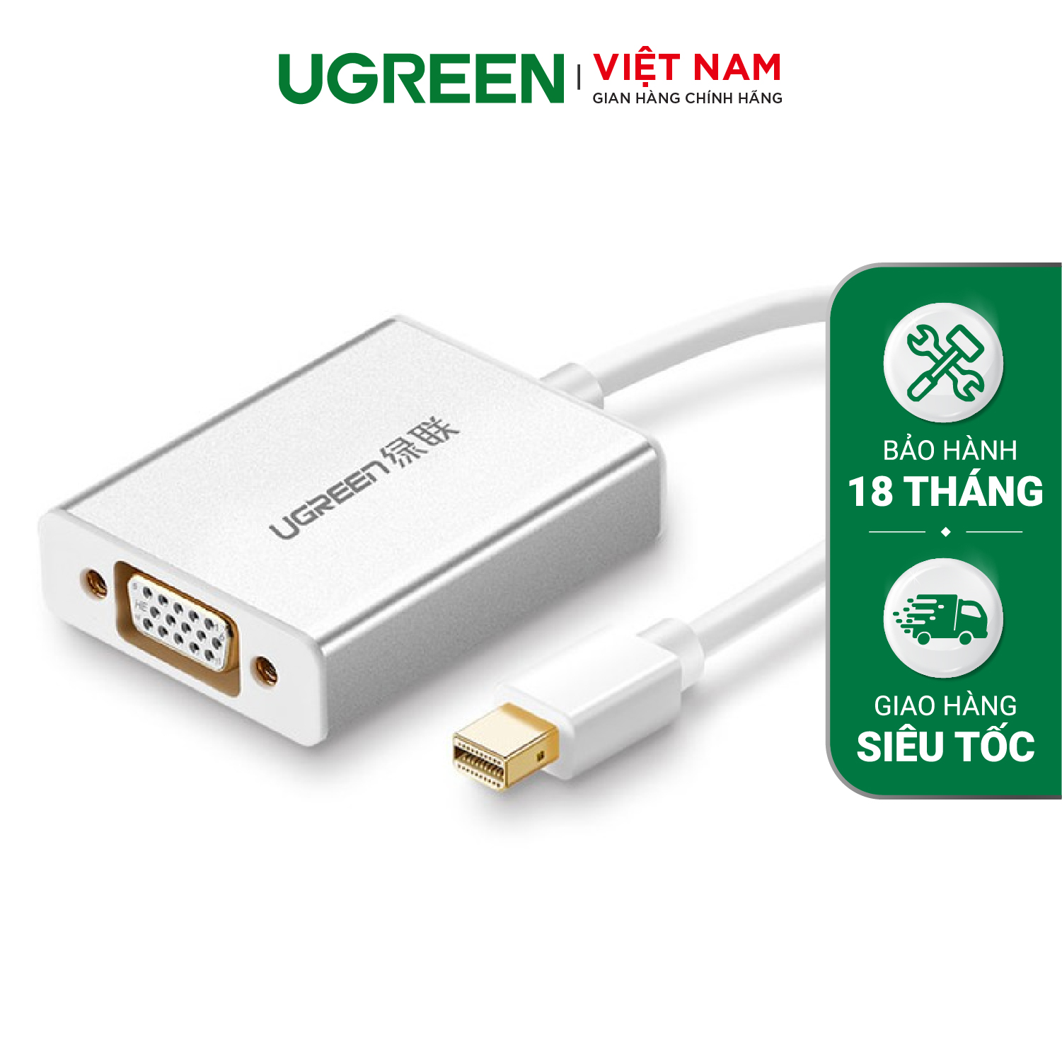 Bộ chuyển đổi mini displayport sang vga có âm thanh ugreen md107 10437 - hãng phân phối chính thức.