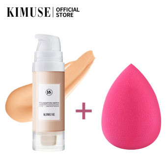 Kimuse Waterproof & Oil Control Matte Liquid Longwear Foundation + Makeup Sponge Beauty Tool