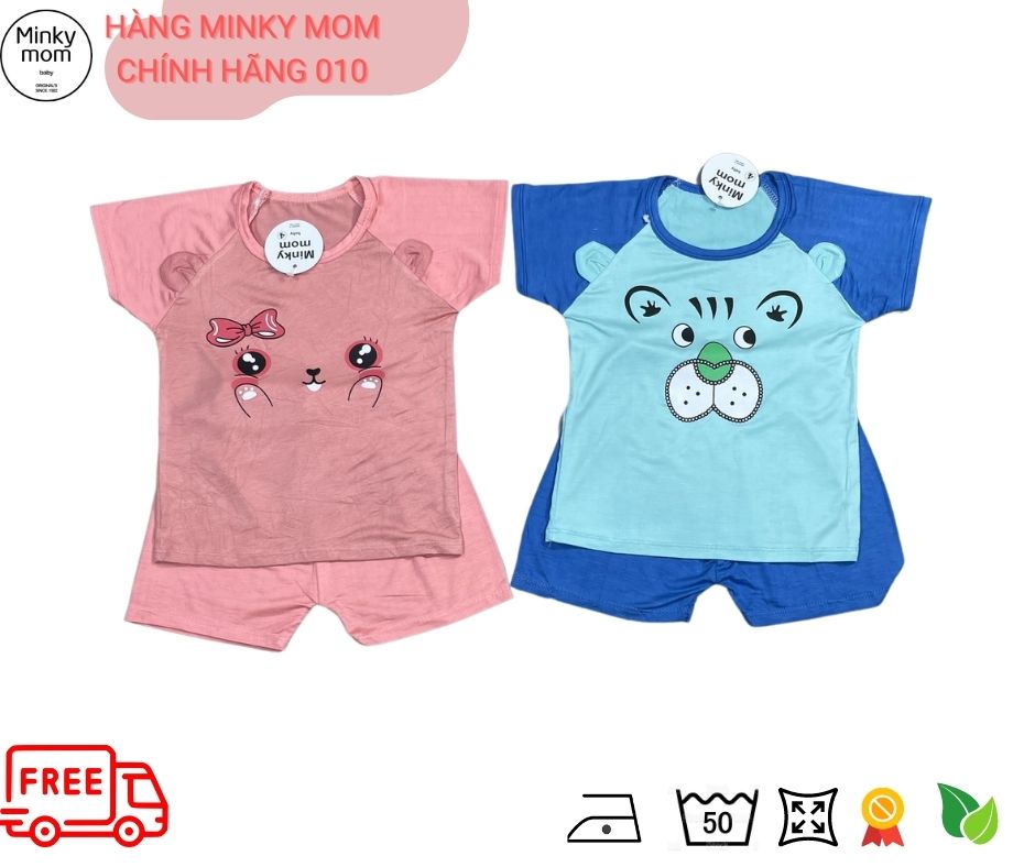 4kg - 18kg Bộ quần áo trẻ em cộc tay, ngắn tay Minkymom phối hình (cộc cún)