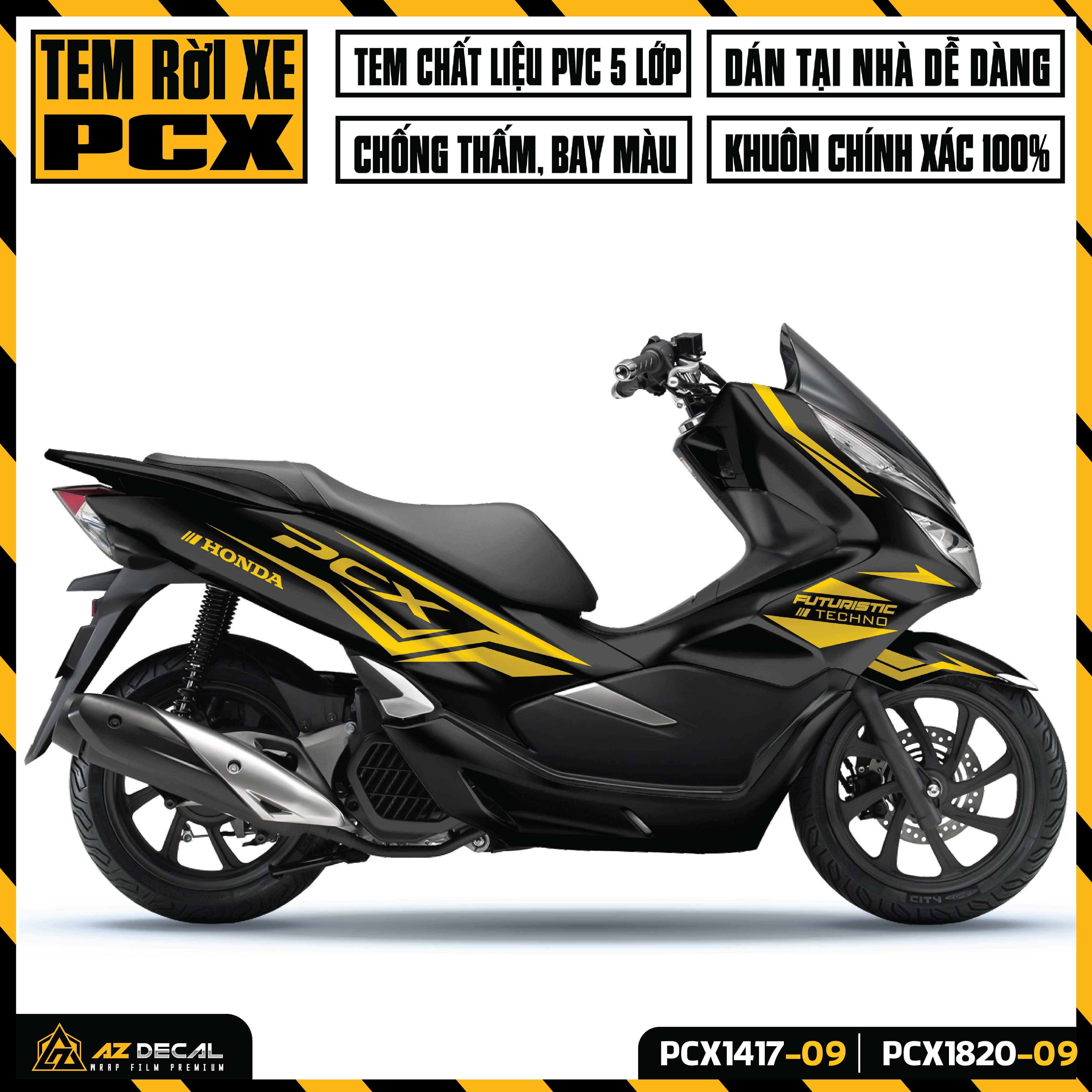 Tem Rời Dán Xe Máy PCX Mẫu Futuristic Technology | PCX-09 | Decal Chế PCX 125 150 160 Chống Nước, Bề