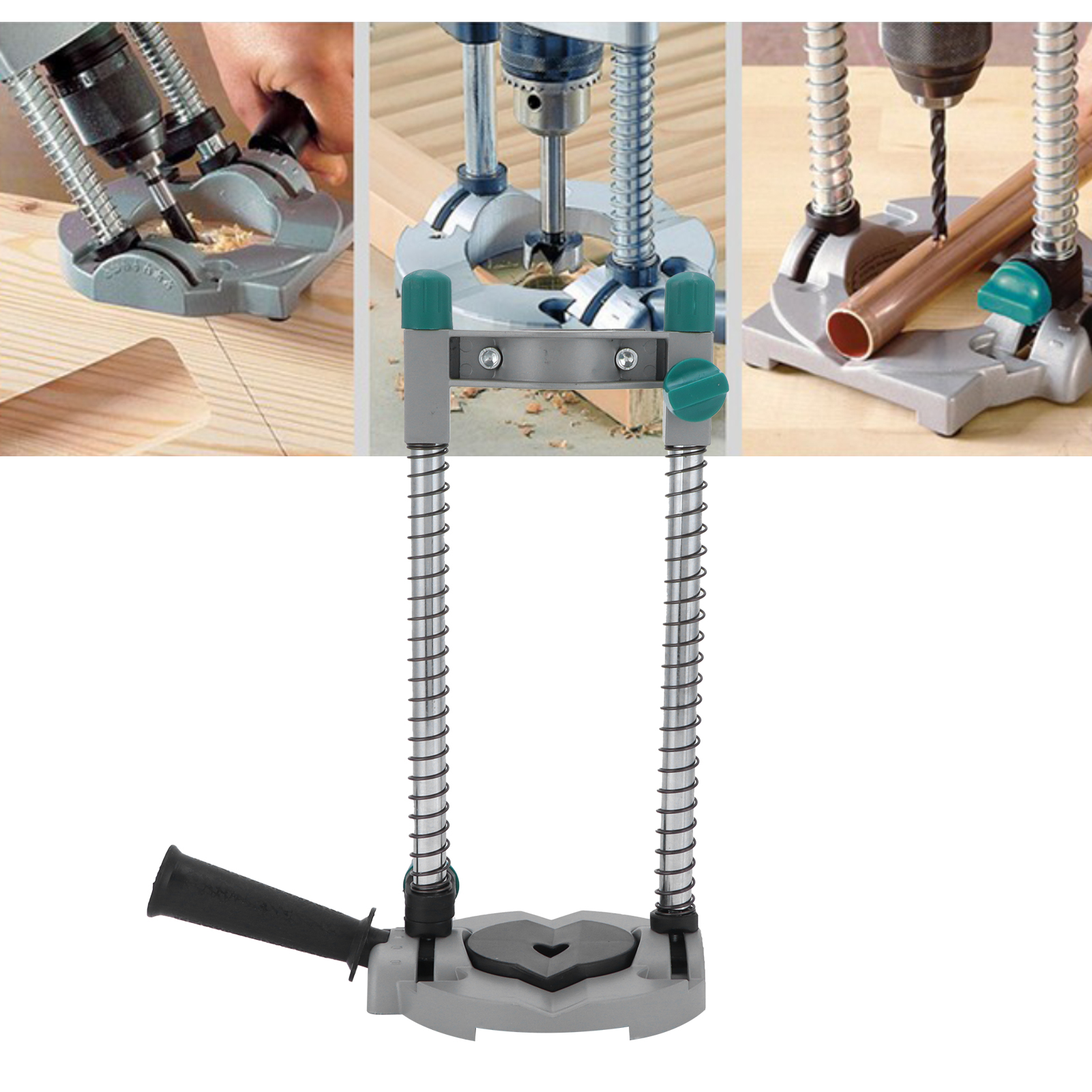 มุมมองเพิ่มเติมของสินค้า 【เก็บเงินปลายทาง】 Alloy Drill Stand Multi-Angle Drill Guide Attachment Adjle Electric Drill Holder Woodworking Tool แท่นเจาะไฟฟ้า แท่นยึดอเนกประสงค์ แท่นจับสว่านอเนกประสงค์