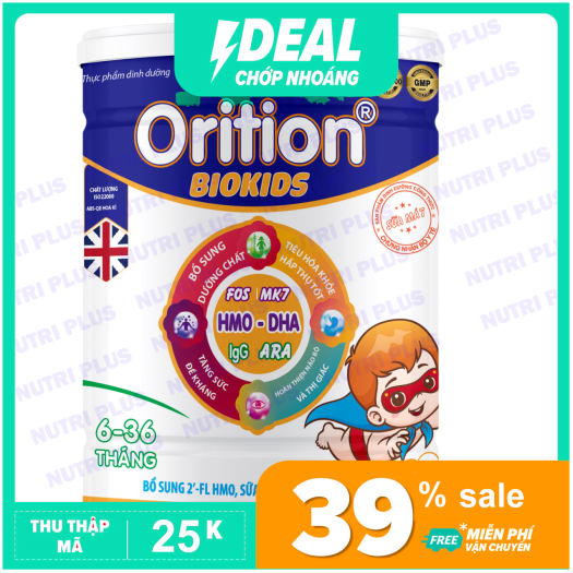 SỮA ORITION BIOKIDS DÀNH CHO TRẺ BIẾNG ĂN, CHẬM LỚN, GIÚP TRẺ ĂN NGON, NGỦ NGON, CHO HỆ TIÊU HÓA CỦA BÉ KHỎE MẠNH- 900G