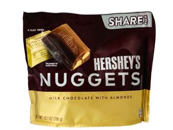 Socola sữa hạnh nhân Hershey's Nuggets Milk Chocolate With Almonds bịch 286g của Mỹ