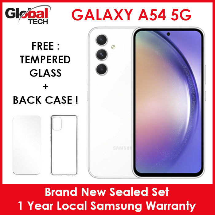 Samsung Galaxy A54 5G 256GB or 128GB | 1 Year Local Samsung Warranty (FREE : TEMPERED GLASS + BACK CASE)