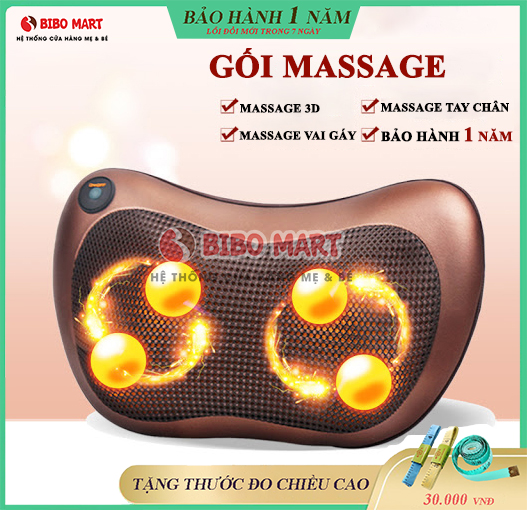 Gối Massage Hồng Ngoại 8 Bi giải tỏa căng thẳng của bạn trị liệu cổ, vai, cột sống lưng Bảo hành 1 năm lỗi 1 đổi 1 trong 7 ngày