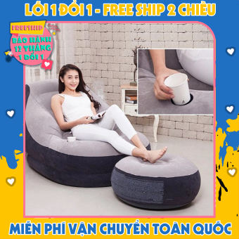 Ghế hơi tựa lưng - Ghế hơi Intex có đệm hơi lót chân tặng kèm bơm điện