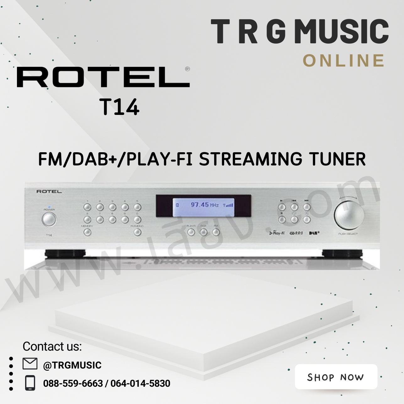 ROTEL T14 FM/DAB+/PLAY-FI STREAMING TUNER (สินค้าใหม่แกะกล่อง รับประกันศูนย์ไทย) ราคา 38,700 บาท*ส่งฟรี