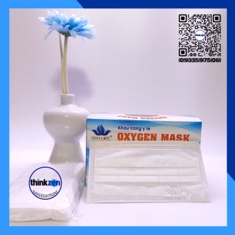 Hộp 50 cái, Khẩu trang y tế 4 lớp Sen Việt Oxygen Mask, khau trang y te sen viet 2D, kháng khuẩn chống bui thời trang