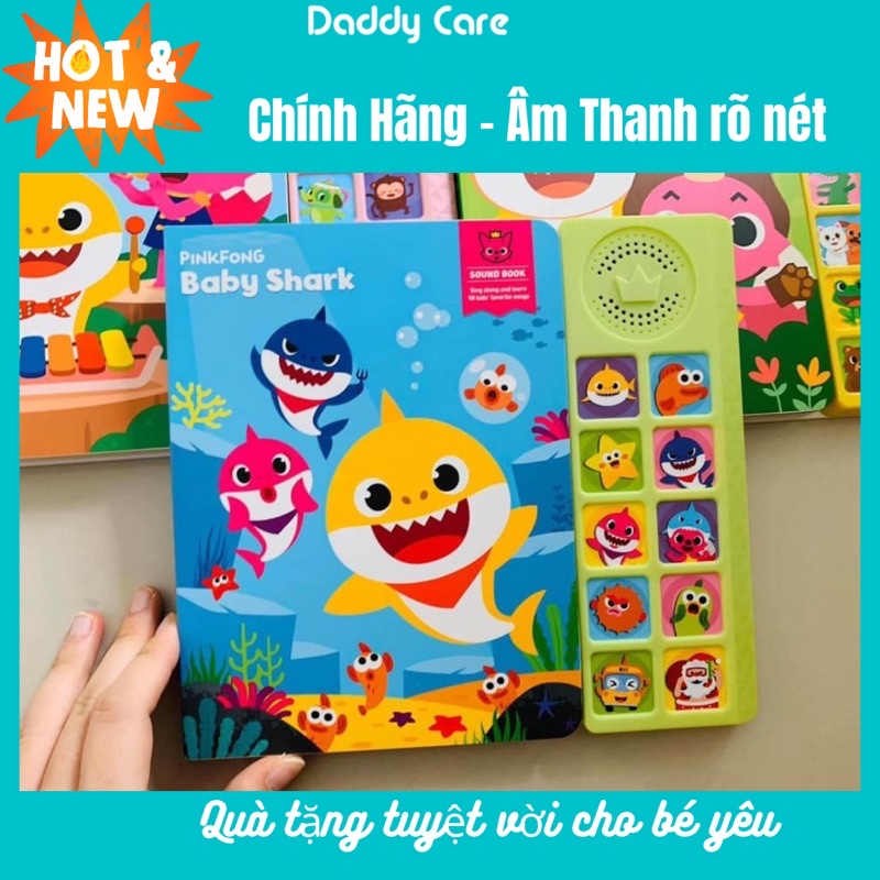Sách âm nhạc babyshark -sound book chính hãng vv