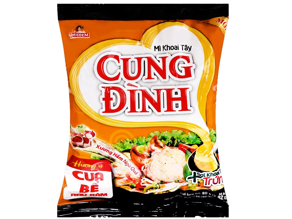 Mì khoai tây cung đình cua bể rau răm gói 80g