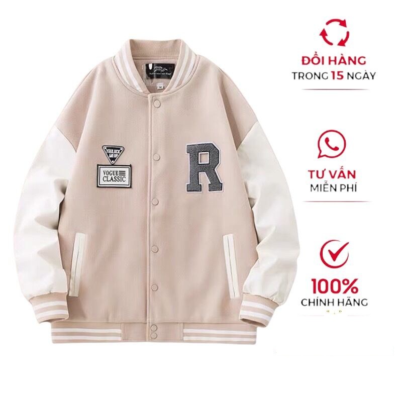 Áo khoác bomber unisex form rộng áo 2 lớp vải dạ dày phối tay kaki cao cấp_ut54