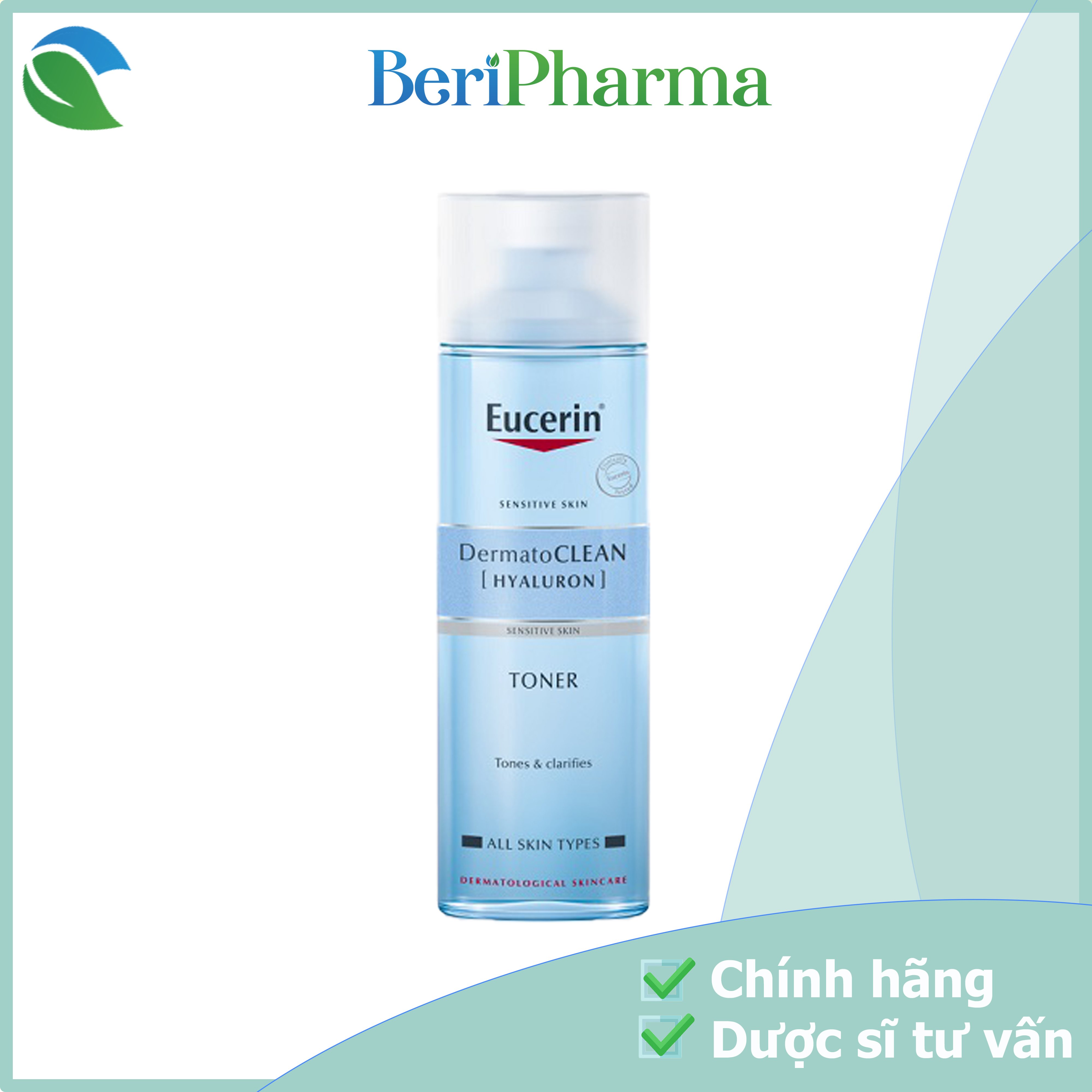 Eucerin nước hoa hồng dành cho da nhạy cảm dermatoclean clarifying toner 200ml