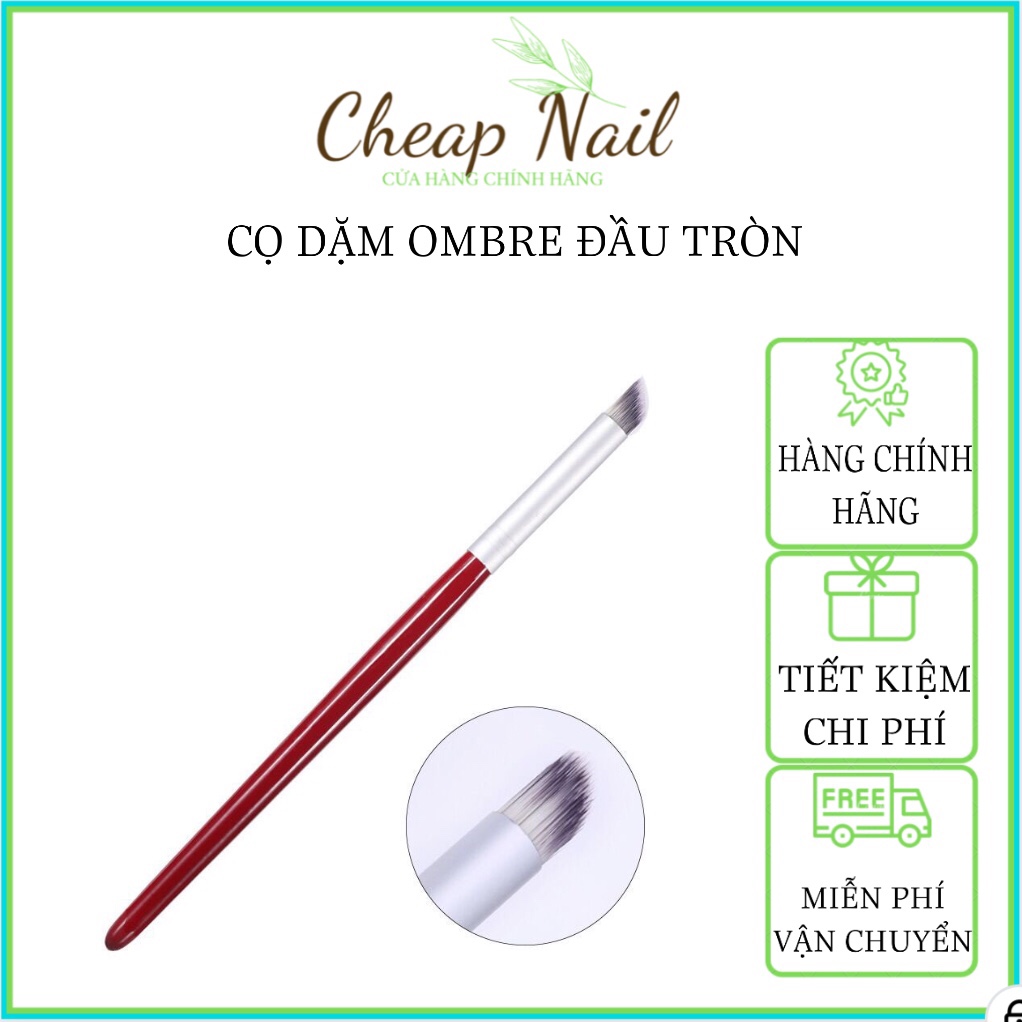 Cọ ombre cán gỗ đầu tròn, cọ dặm ombre làm móng _Cheap Nail