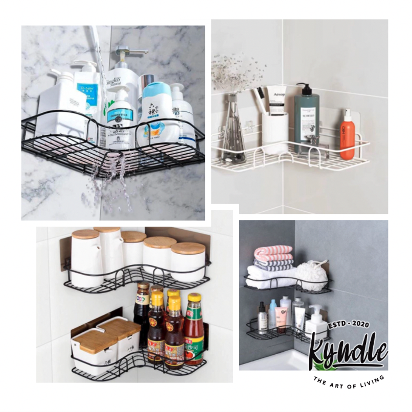 Dropship Shower Wall Shelf Wall Mounted Bathroom Shelves Storage Rack  Toilet WC Accessories Kitchen Free Punch Condiment Storage Baskets to Sell  Online at a Lower Price