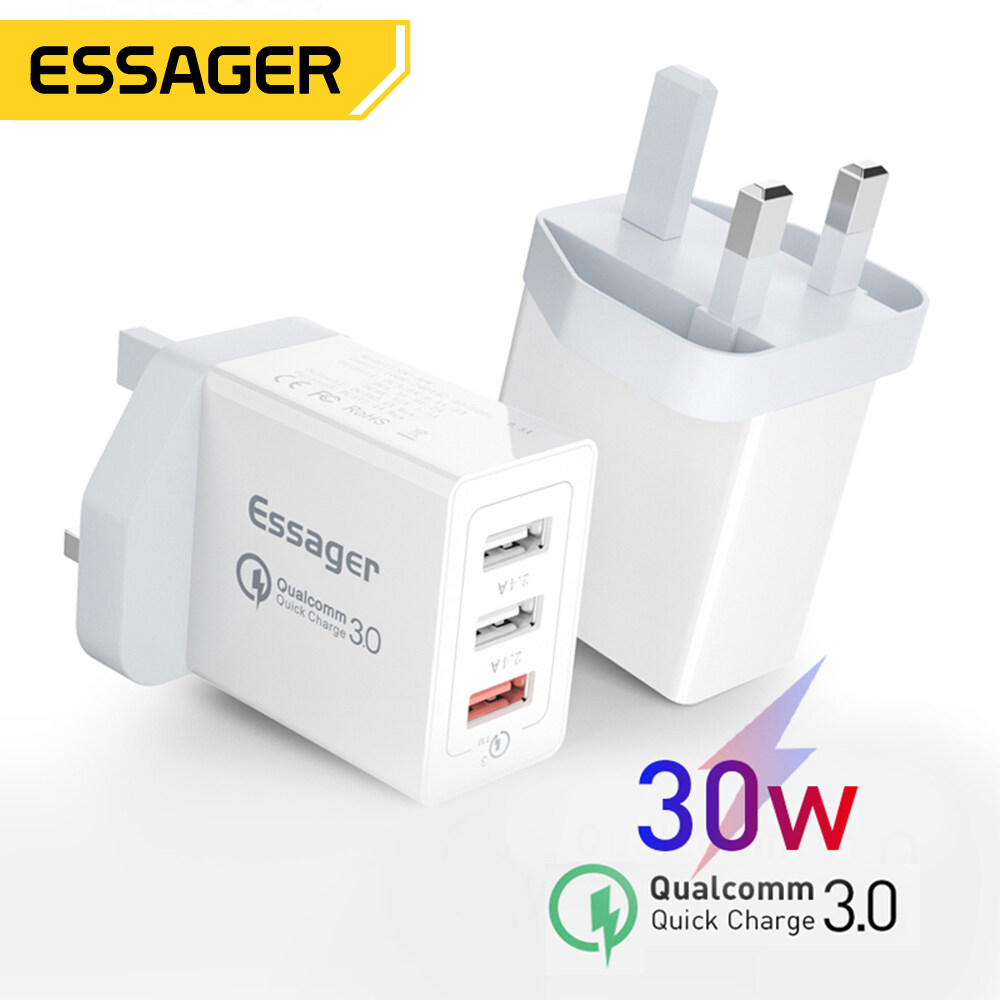 Essager Sạc nhanh 3.0 Sạc USB 30W QC3.0 QC Turbo Sạc nhanh Multi Plug Sạc điện thoại di động Tương