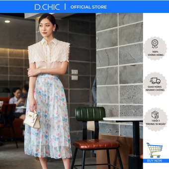 Chân váy voan dáng xòe xếp ly D.CHIC MS: 382734