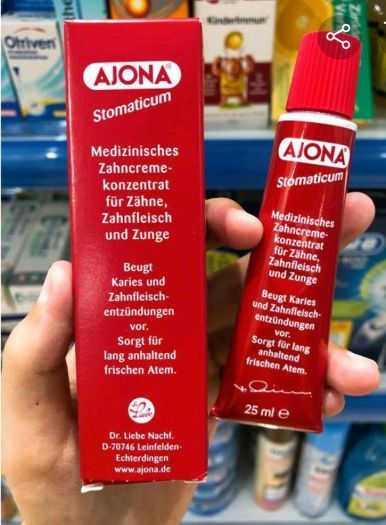 Kem đánh răng ajona của đức - Kem đánh răng loại bỏ cao răng 25ml- made in Germany