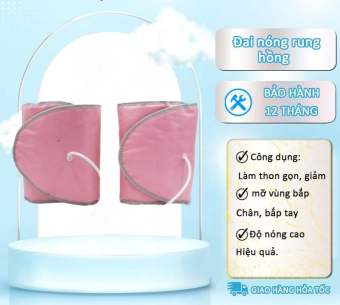 Đai Quấn Nóng Rung Giảm Béo Bắp Đùi Bắp Tay Đai Màu Hồng Có Chế Độ Massage.
