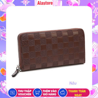 Ví Da Nam Cầm Tay Caro 3D Bóp Nam Cao Cấp Ví Dài Nam Thời Trang VD10