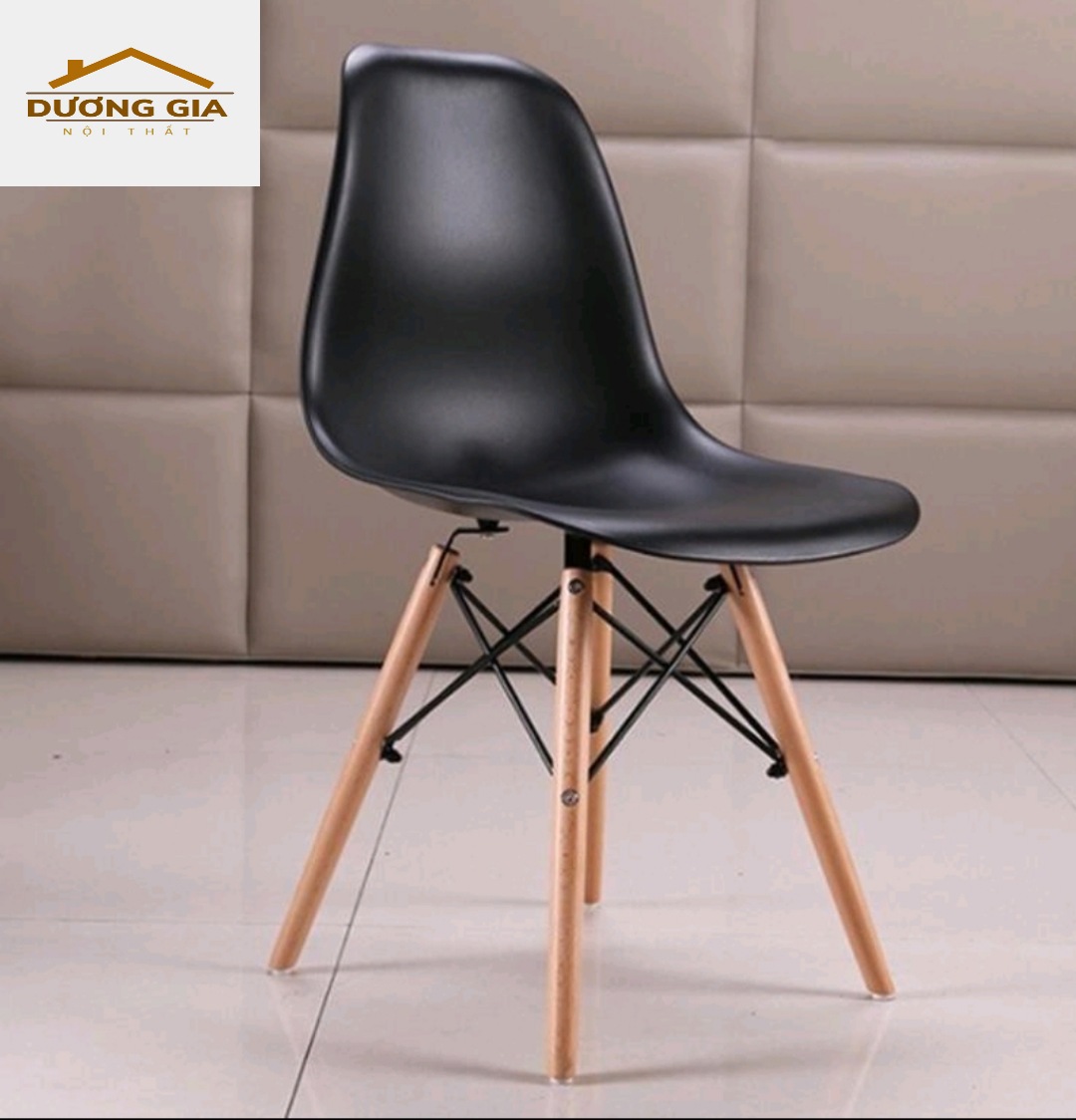 Ghế nhựa nhập khẩu, ghế eames chân gỗ