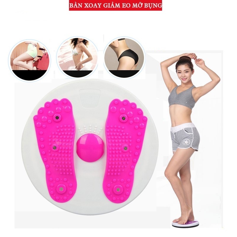 Đĩa Xoay Eo Massage Hình Bàn Chân, Bàn Xoay Lắc Tập Thể Thao Giảm Mỡ Bụng