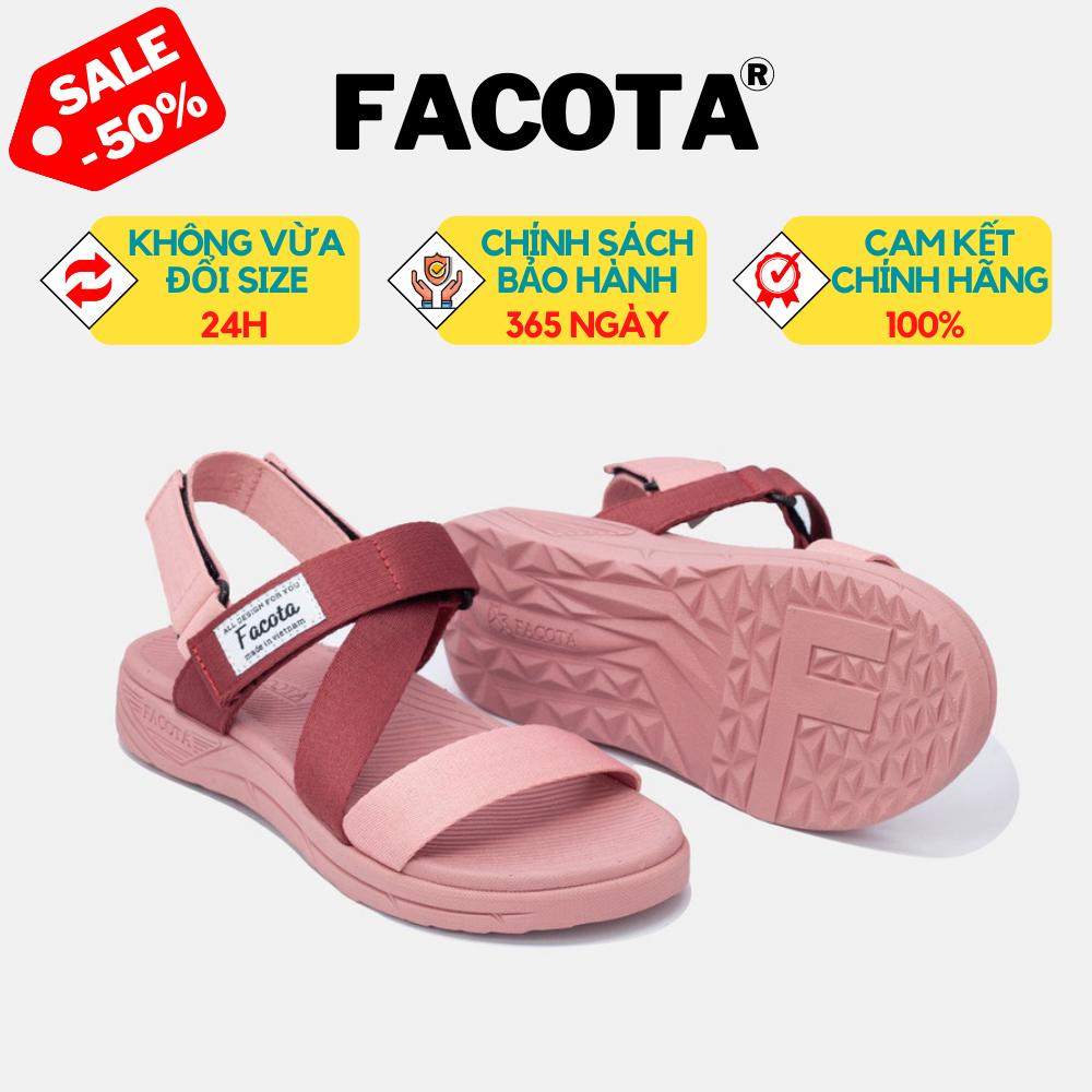 [FACOTA CHÍNH HÃNG] Giày Dép Sandals Facota Nữ Hồng Phối NN08 - Sandal Êm Nhẹ Đẹp