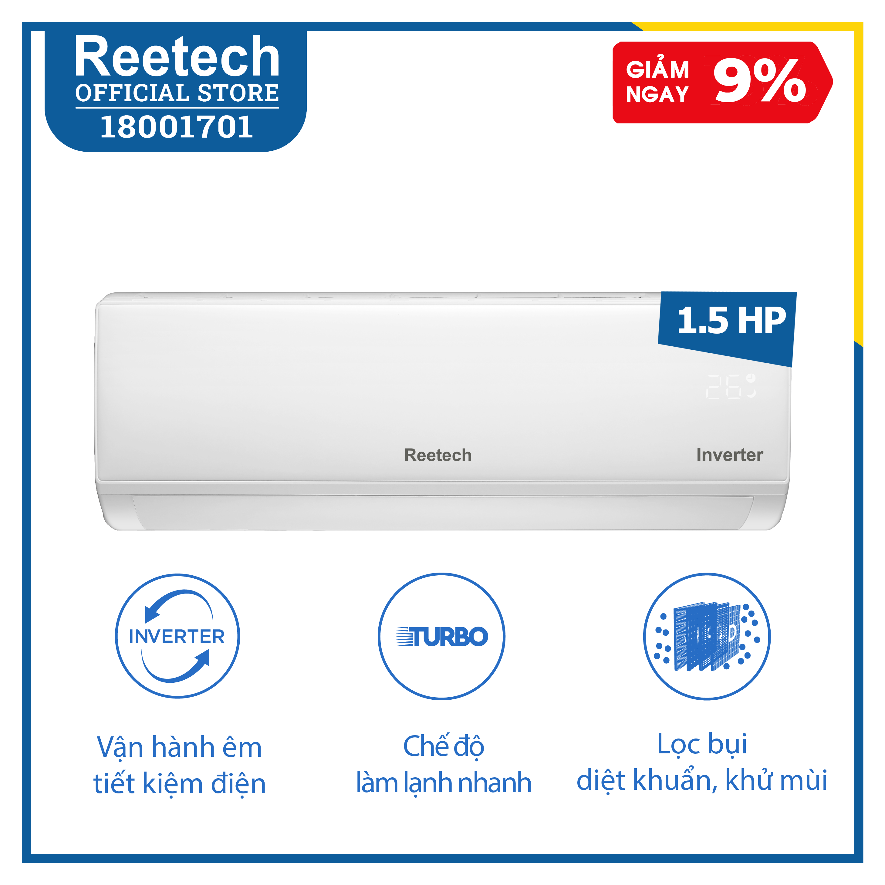 Máy lạnh reetech inverter rtv12-tc-bi - bảo hành chính hàng 2 năm
