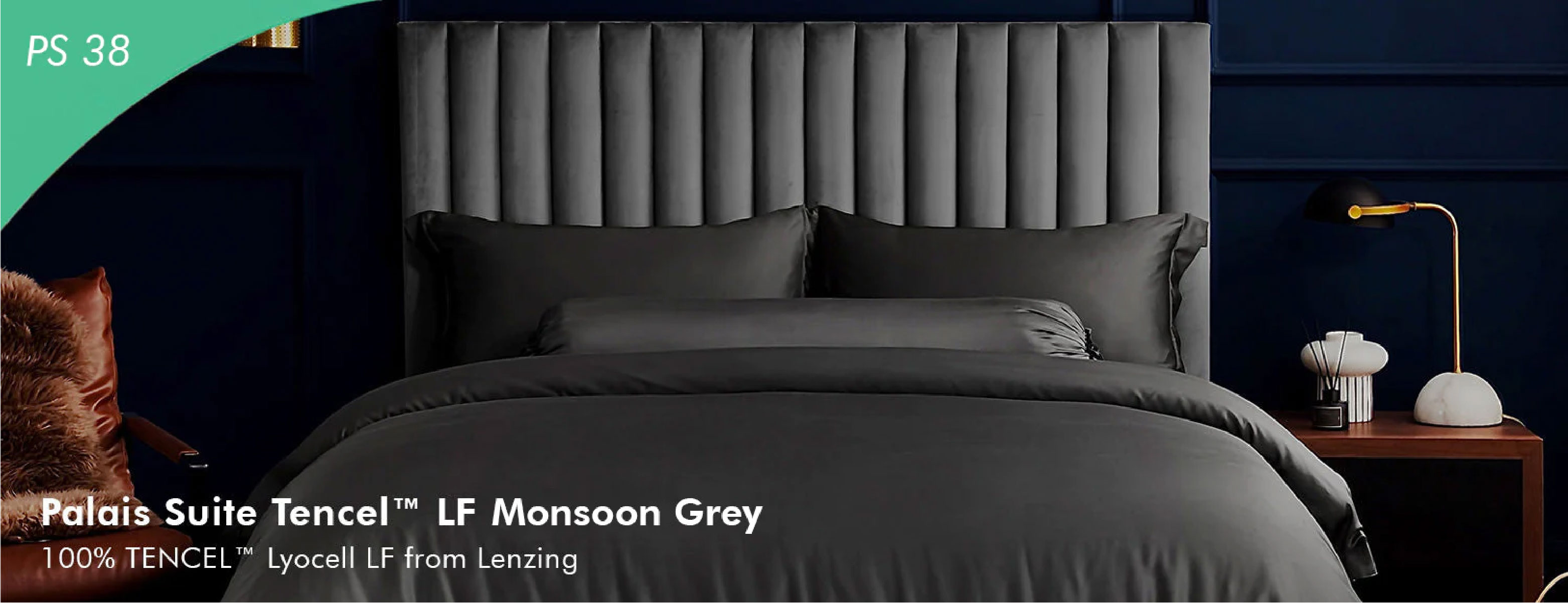 ชุดเตียง Palais Suite TENCEL™ LF Monsoon Grey Bundle (มาพร้อมปลอกหมอน)