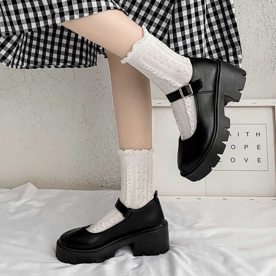 Giày Lolita đế cao giày Mary Jane Ulzzang đế cao quai ngang 6cm sang chảnh