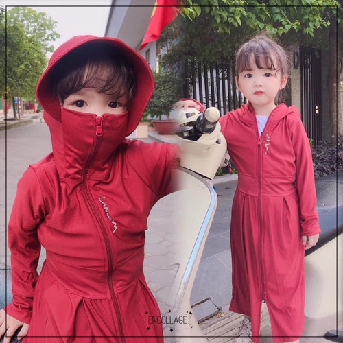 Áo choàng chống nắng dáng dài cho bé chống nắng toàn thân đánh bay cái nắng