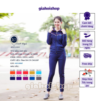 Đồ Bộ thể thao nữ, bộ kéo khóa, bộ mặc nhà thu đông Gia Hồi mẫu Gió Bấc