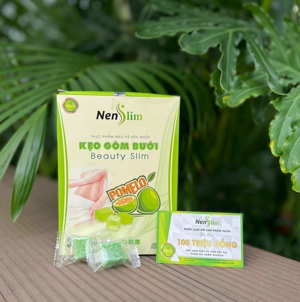 Kẹo gôm bưởi giảm cân nenslim, 1 hộp 15 gói