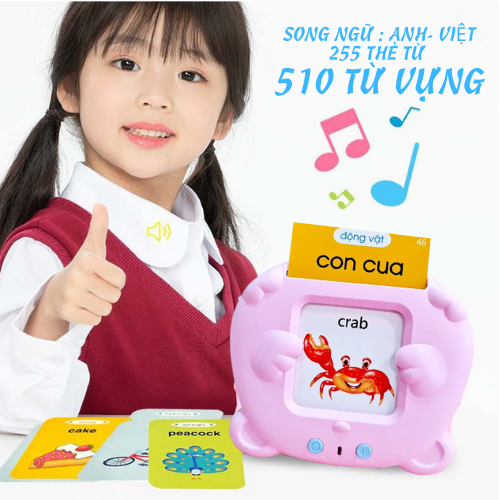 Máy đọc thẻ tiếng anh máy học tiếng anh flashcard 255 thẻ 510 từ vựng chủ đề song ngữ anh việt thẻ học thông minh