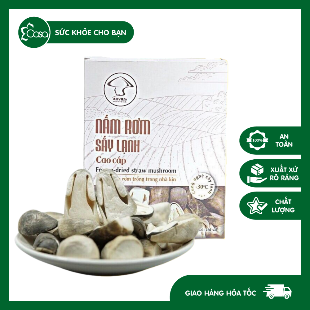 Nấm rơm sấy lạnh cao cấp anvies 50g | chay casa